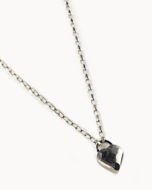 N2403 SS Md Heart Lock on SS Chain by Revere
