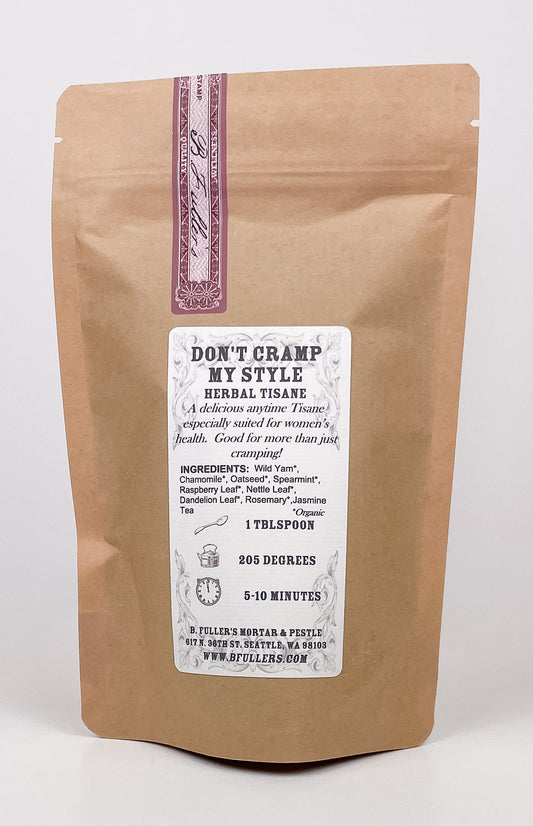 Don't Cramp My Style Tisane 3oz. Loose Leaf Bag by B. Fuller's Mortar & Pestle