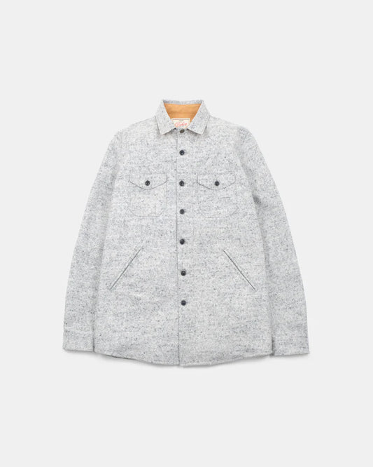 Crissman Overshirt - Natural & Navy Heather by Dehen 1920