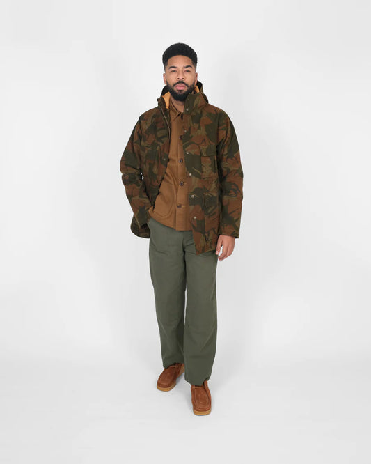 Raincoat - Ginger Camo Dry Wax Cotton by Dehen 1920