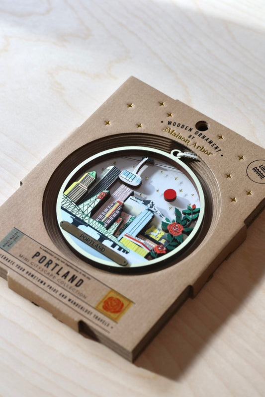 Portland Mini Cityscape Ornament by Maison Arbor