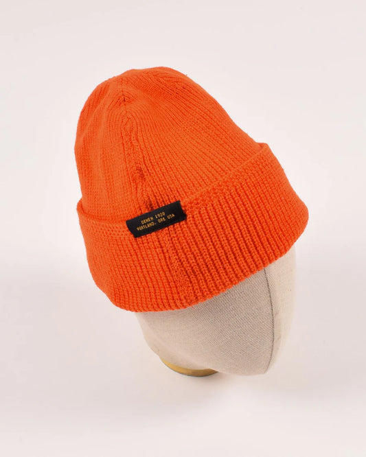 Wool Knit Watch Cap - Safety Orange by Dehen 1920