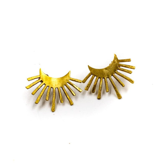 Crescent Sun Brass Studs by Julie Cooper