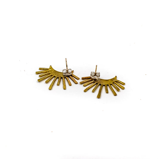 Crescent Sun Brass Studs by Julie Cooper