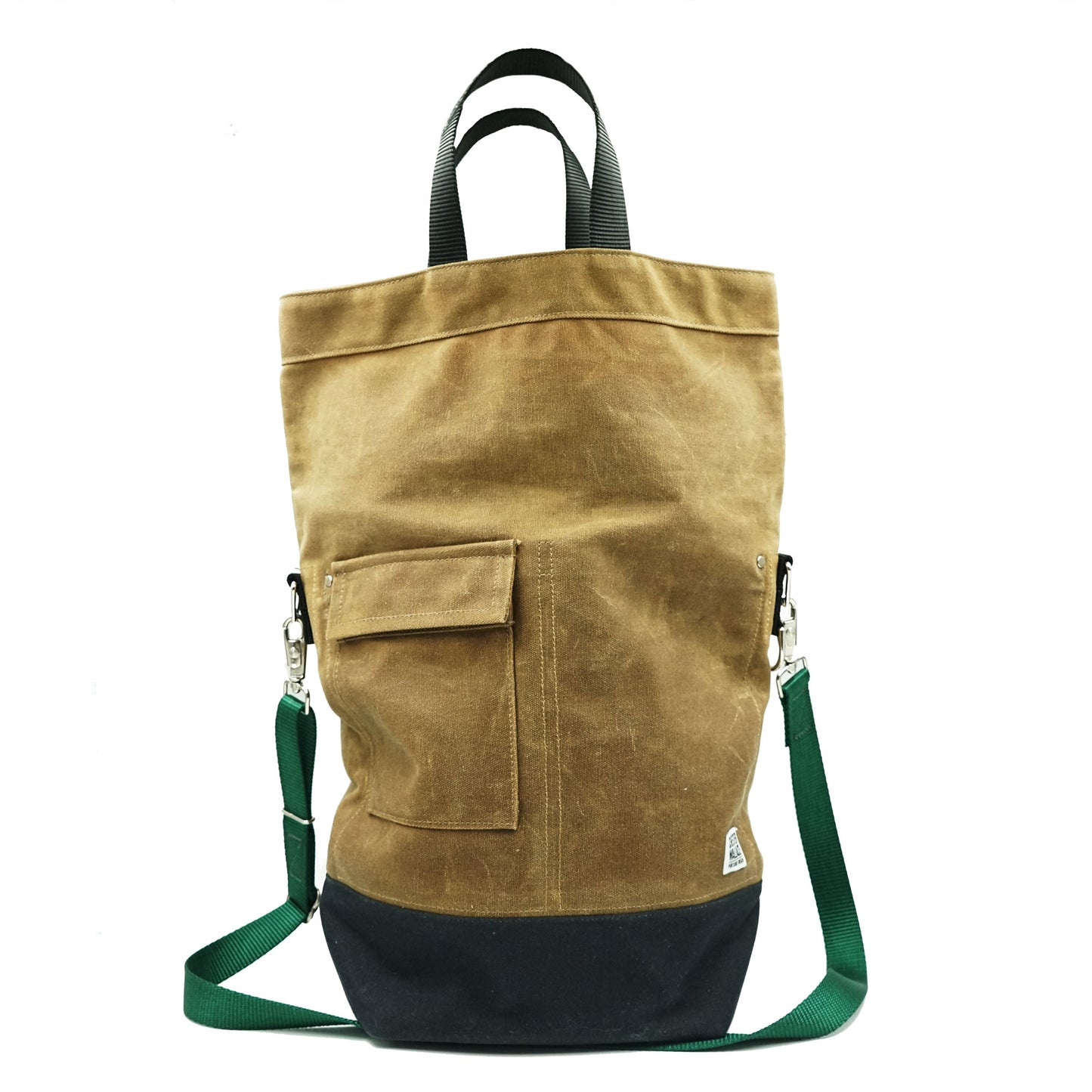 Upright Bag Brown Waxed Canvas Green Chester Wallace