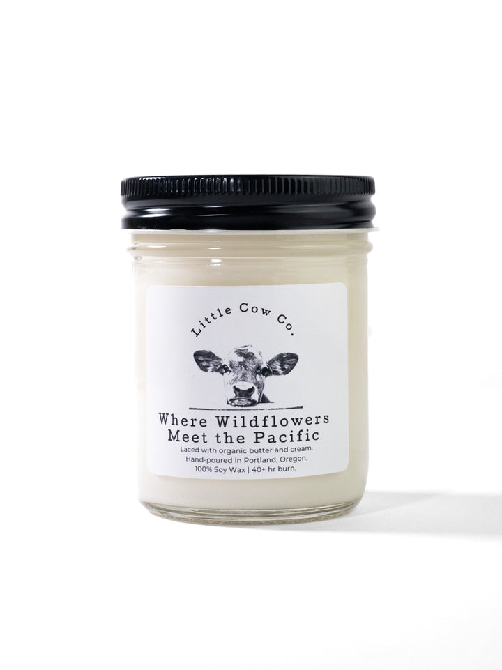Where Wildflowers Meet the Pacific 9oz Glass Jar Candle by Little Cow Co.