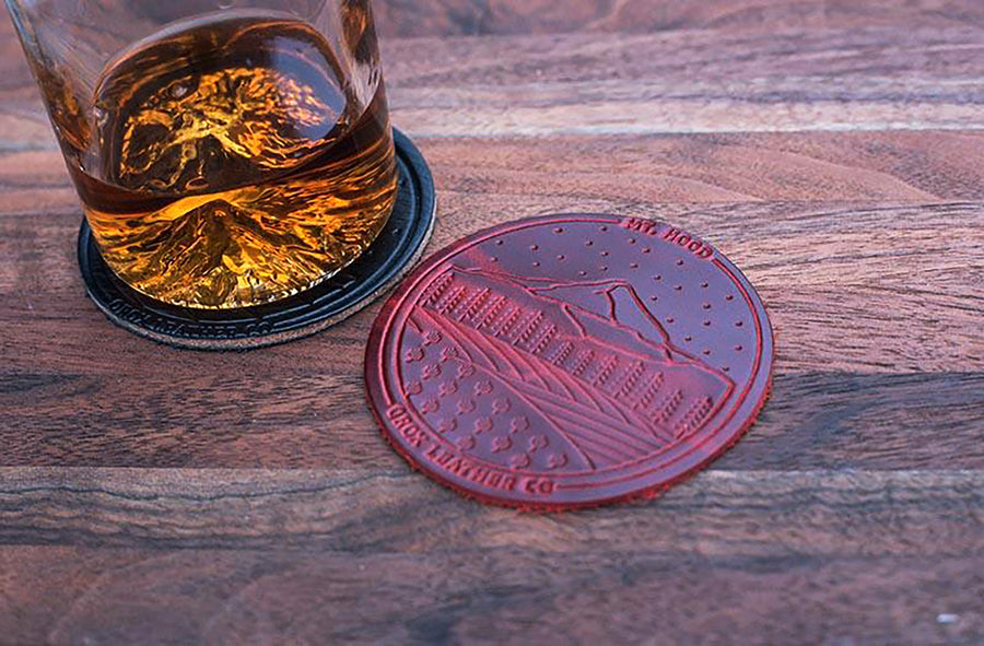 Oregon Mt. Hood Travel Coaster by Orox Leather Co.