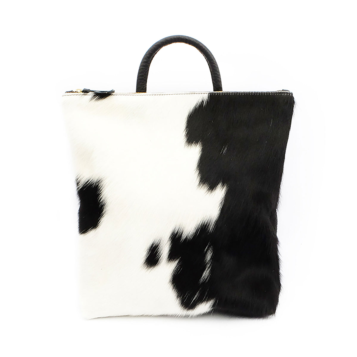 Black & White Checkerboard Furry Crossbody Tote Bag