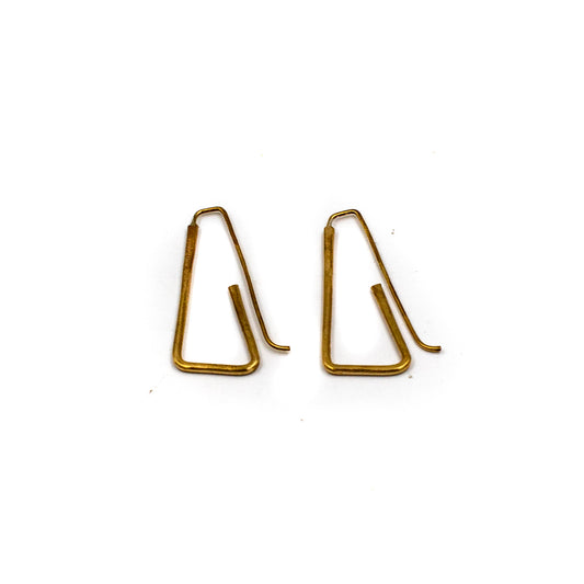 Roya Earrings in Brass by Julie Cooper Designs Small