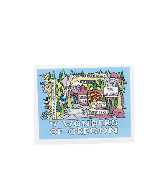 7 Wonders of Oregon Map Card by Land of the Lost Girl