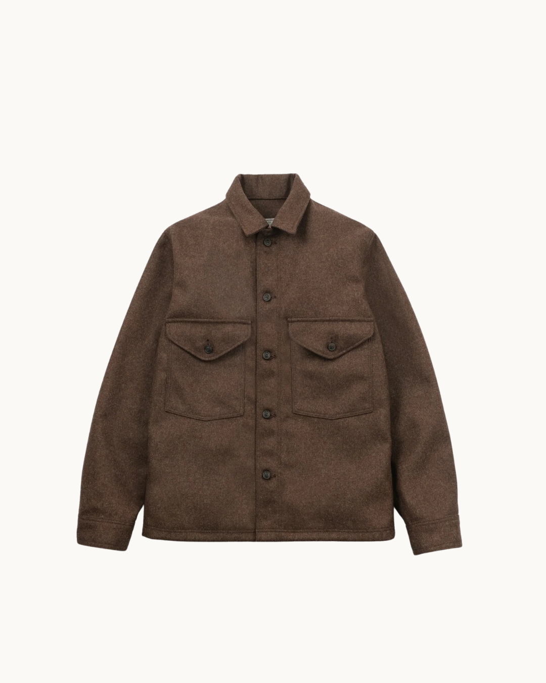 Skyline Overshirt - Medium Brown Mix Wool by Dehen 1920