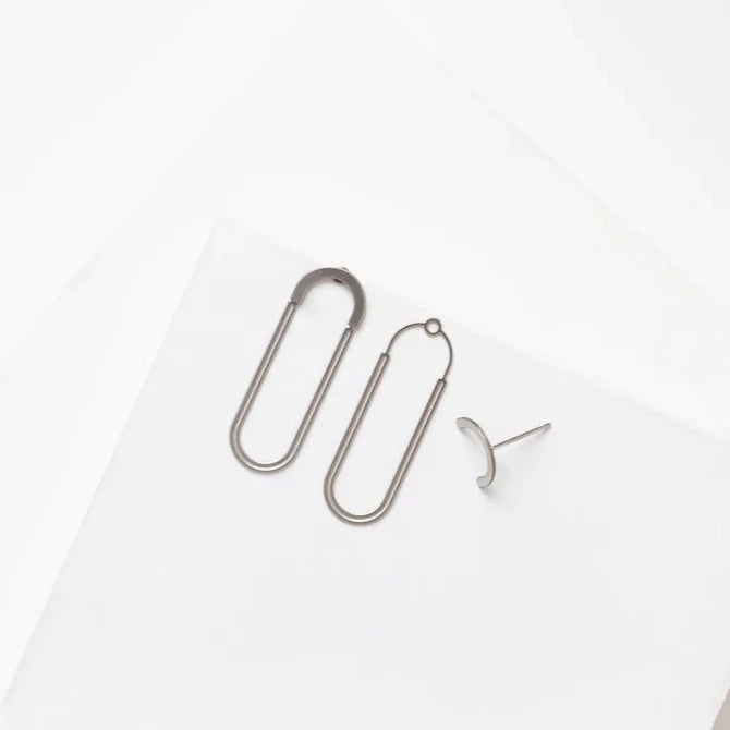 Arc Earring Jacket Set Stainless Steel by Studiyo Jewelry
