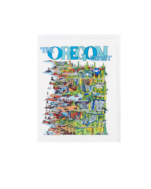 The Oregon Coast Map Card by Land of the Lost Girl