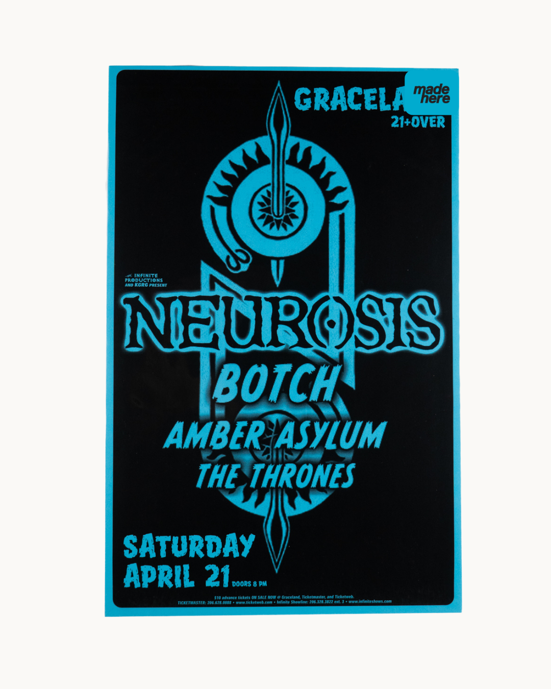 Neurosis at Graceland Theater (Blue) Poster by Keeping it Reel