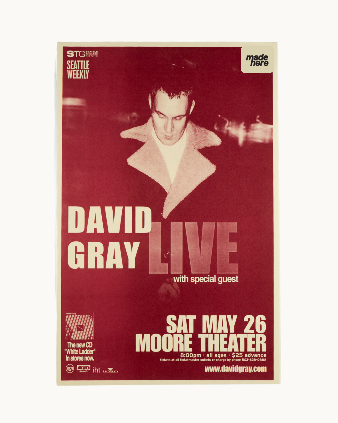 David Gray at Moore Theatre Poster by Keeping it Reel