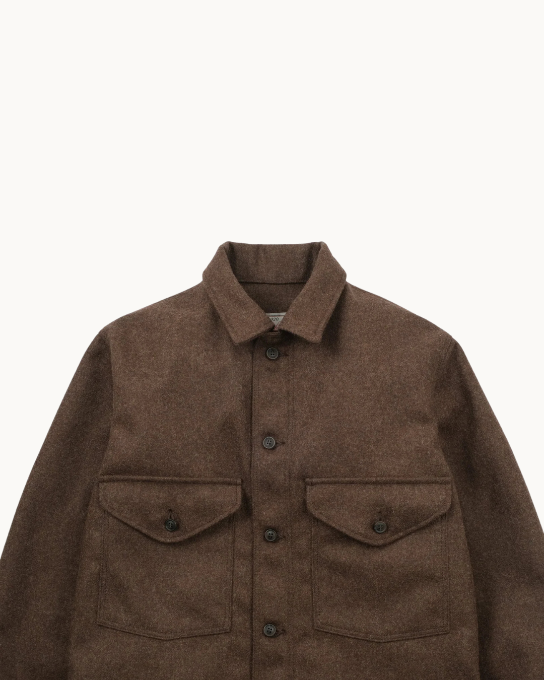 Skyline Overshirt - Medium Brown Mix Wool by Dehen 1920