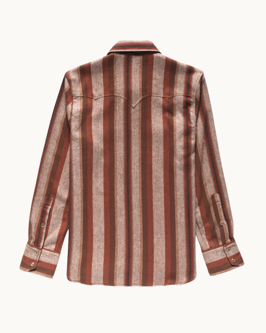 Western Snap Shirt Mocha Stripe by Ginew