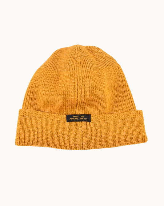 Wool Knit Watch Cap - Old Gold by Dehen 1920