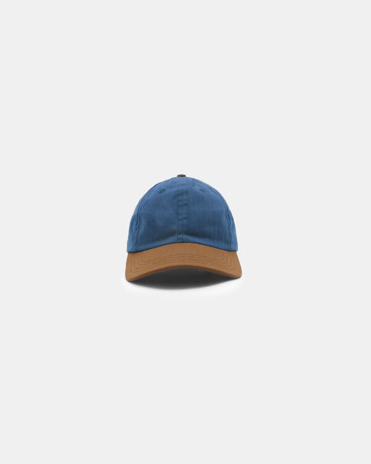 2-Tone Baseball Hat - Mock Blue/Nicotine Dry Wax Cotton by Dehen 1920