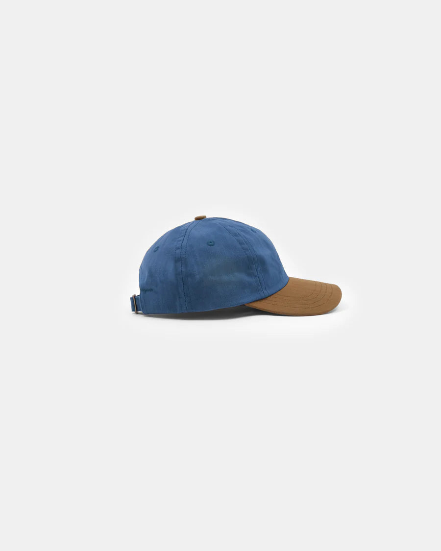 2-Tone Baseball Hat - Mock Blue/Nicotine Dry Wax Cotton by Dehen 1920