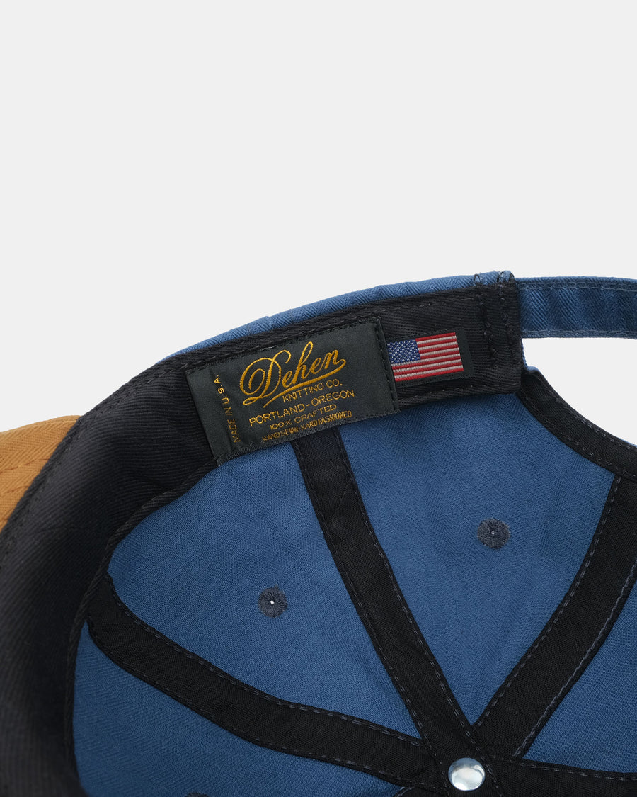 2-Tone Baseball Hat - Mock Blue/Nicotine Dry Wax Cotton by Dehen 1920