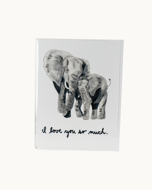 Elephant I Love You Card by Amy Wike Illustration