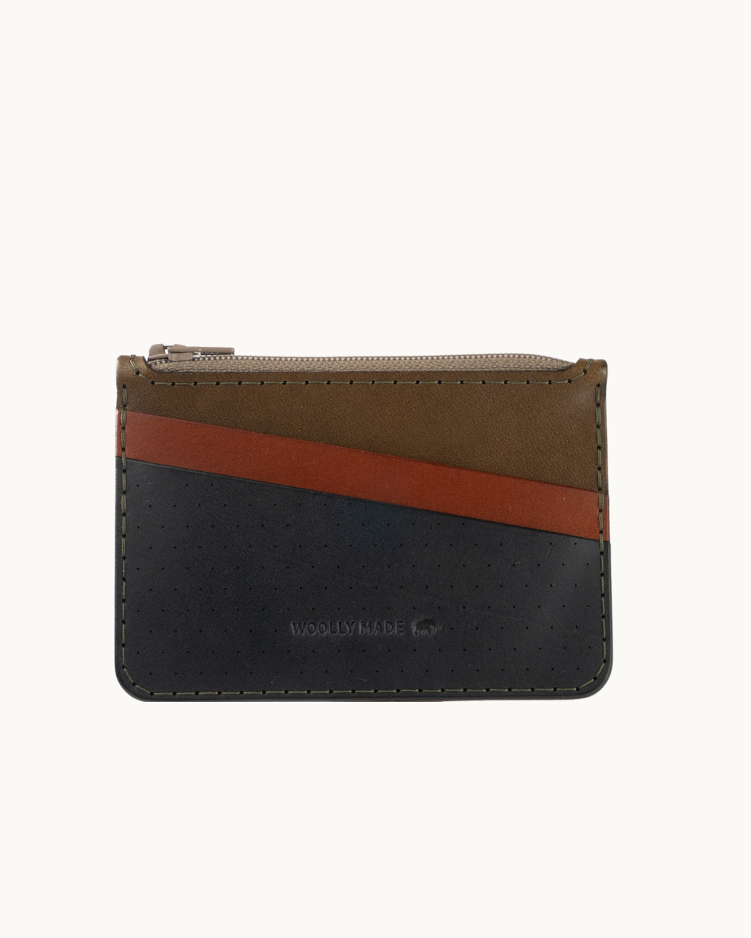Navy/Brown/Olive Zip Wallet by Woolly