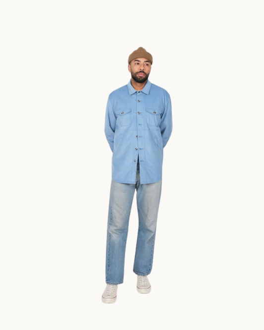 Crissman Overshirt - Dusty Blue 14 Wale Corduroy by Dehen 1920