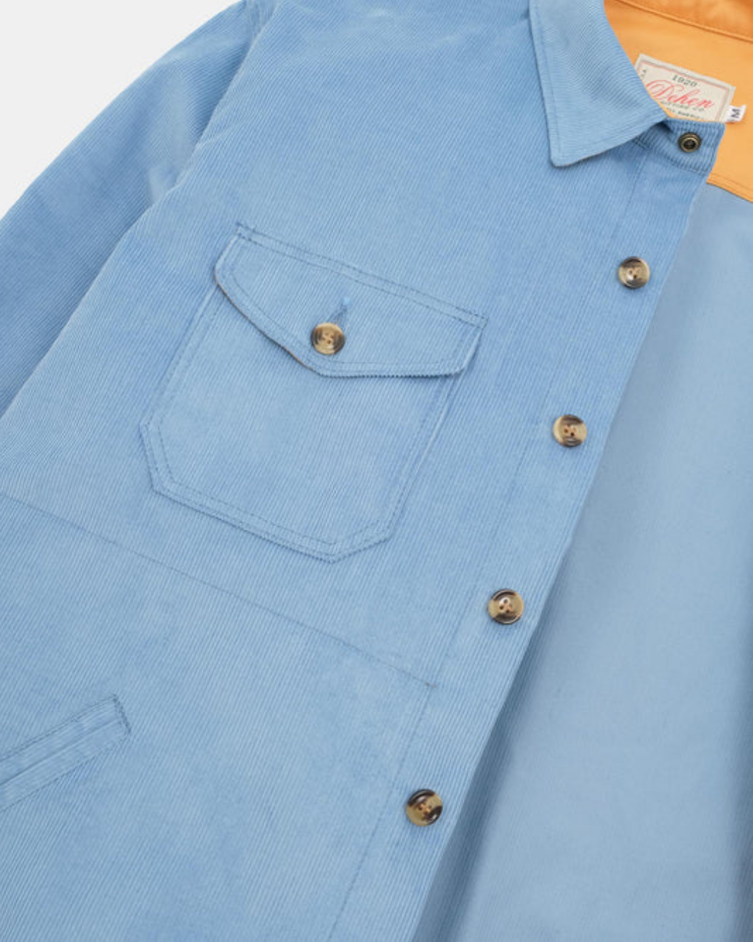 Crissman Overshirt - Dusty Blue 14 Wale Corduroy by Dehen 1920