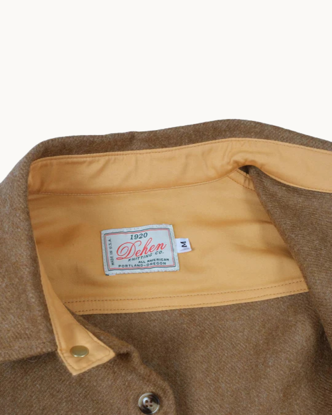 Crissman Overshirt - Dark Tan Wool Mix by Dehen 1920