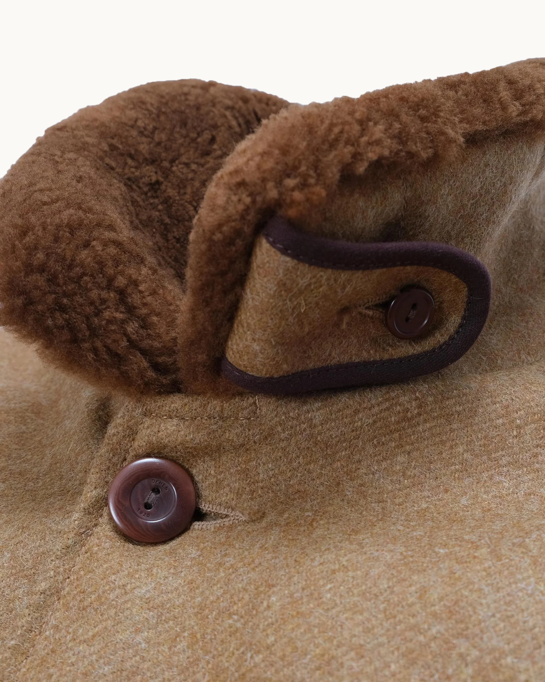 Winston Jacket - Dark Tan Mix Wool/Mahogany Mouton by Dehen 1920