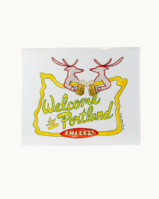 Welcome to Portland Print by Amy Wike Illustration