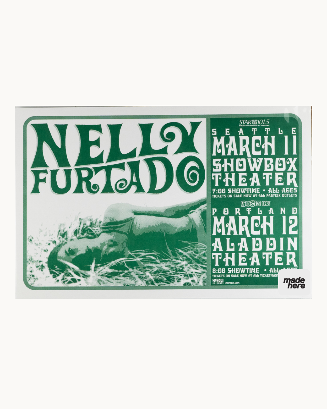 Nelly Furtado at Showbox Theater & Aladdin Theater Poster by Keeping it Reel