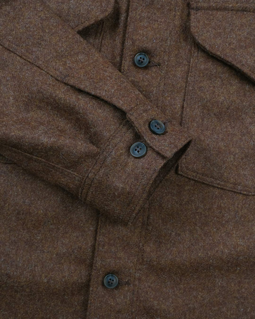 Skyline Overshirt - Medium Brown Mix Wool by Dehen 1920