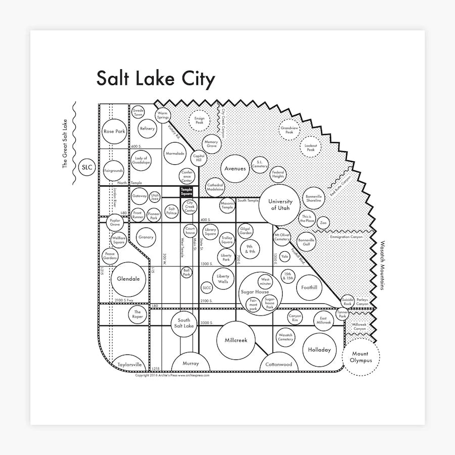 Salt Lake City Map by Archie's Press