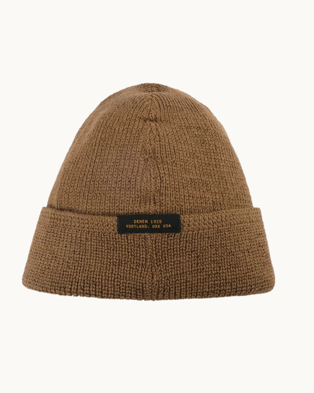 Wool Knit Watch Cap - Dark Tan by Dehen 1920