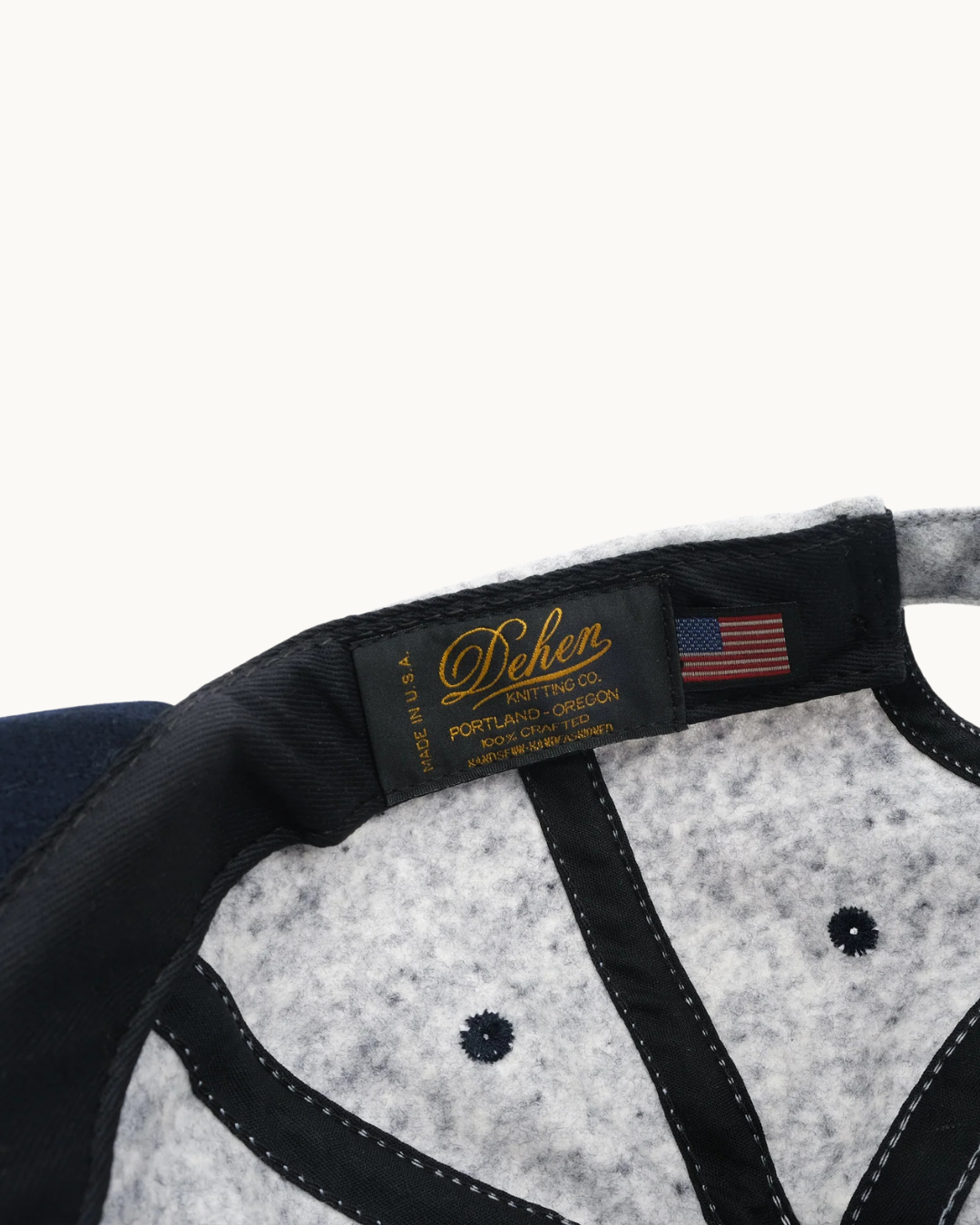 2-Tone Baseball Hat - Natural & Navy Heather Melton/Navy Melton by Dehen 1920