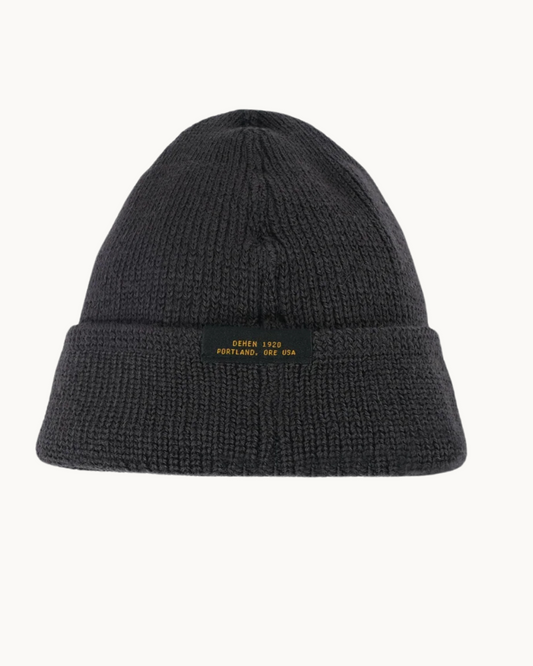 Wool Knit Watch Cap - Dark Charcoal by Dehen 1920