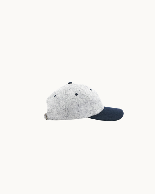 2-Tone Baseball Hat - Natural & Navy Heather Melton/Navy Melton by Dehen 1920