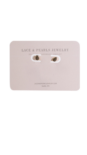 Grey Resin Teardrop Stud Earring by Lace & Pearls