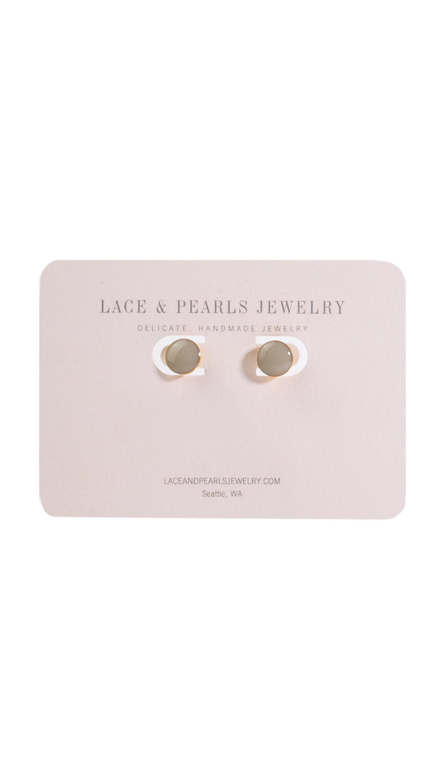 White Resin Circle Stud Earring by Lace & Pearls Jewelry