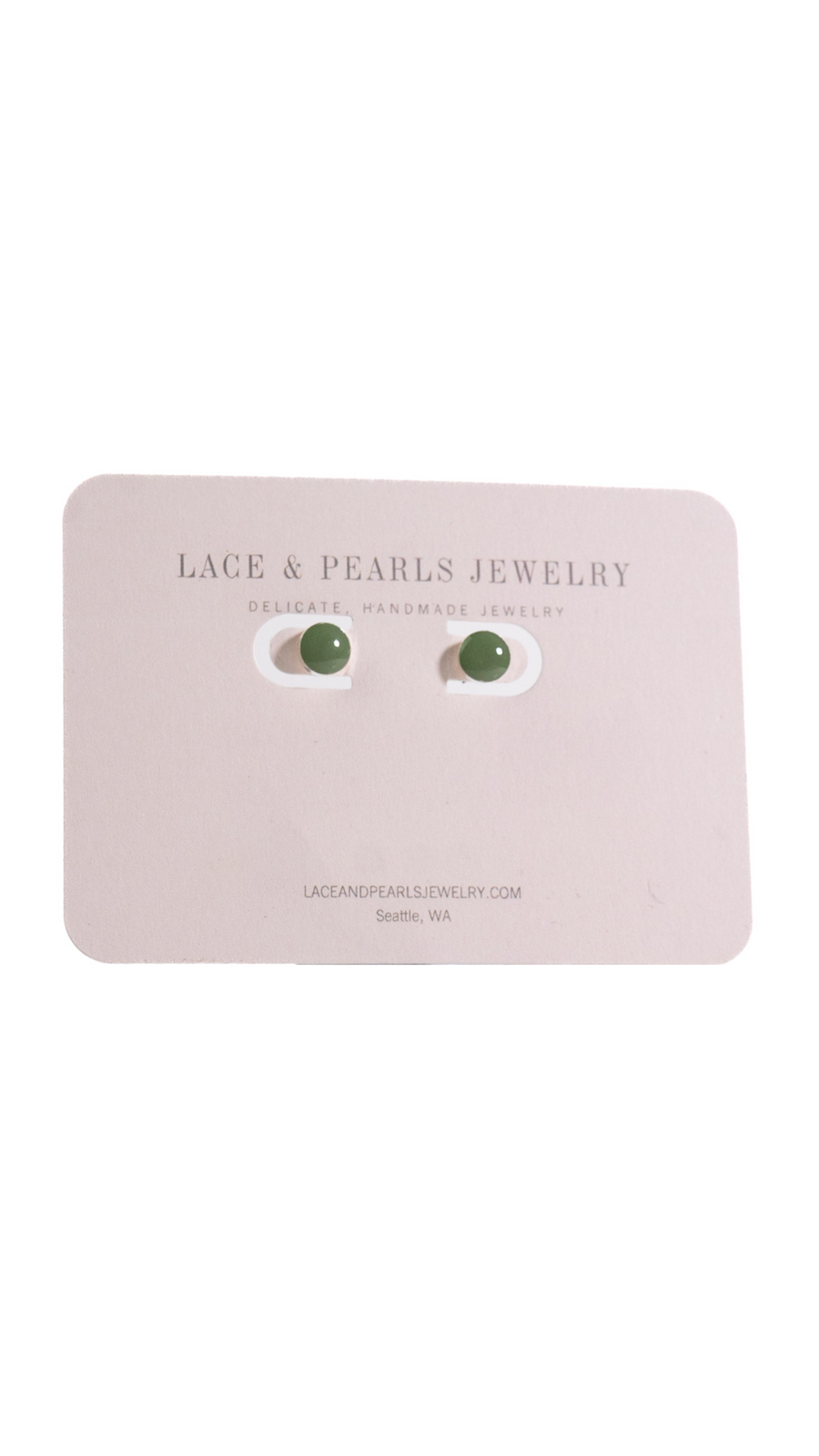 Green Resin Circle Stud Earring by Lace & Pearls Jewelry
