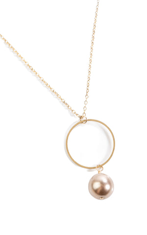Beatrix Necklace Mauve Pearl (14k GF) by Lace & Pearls Jewelry