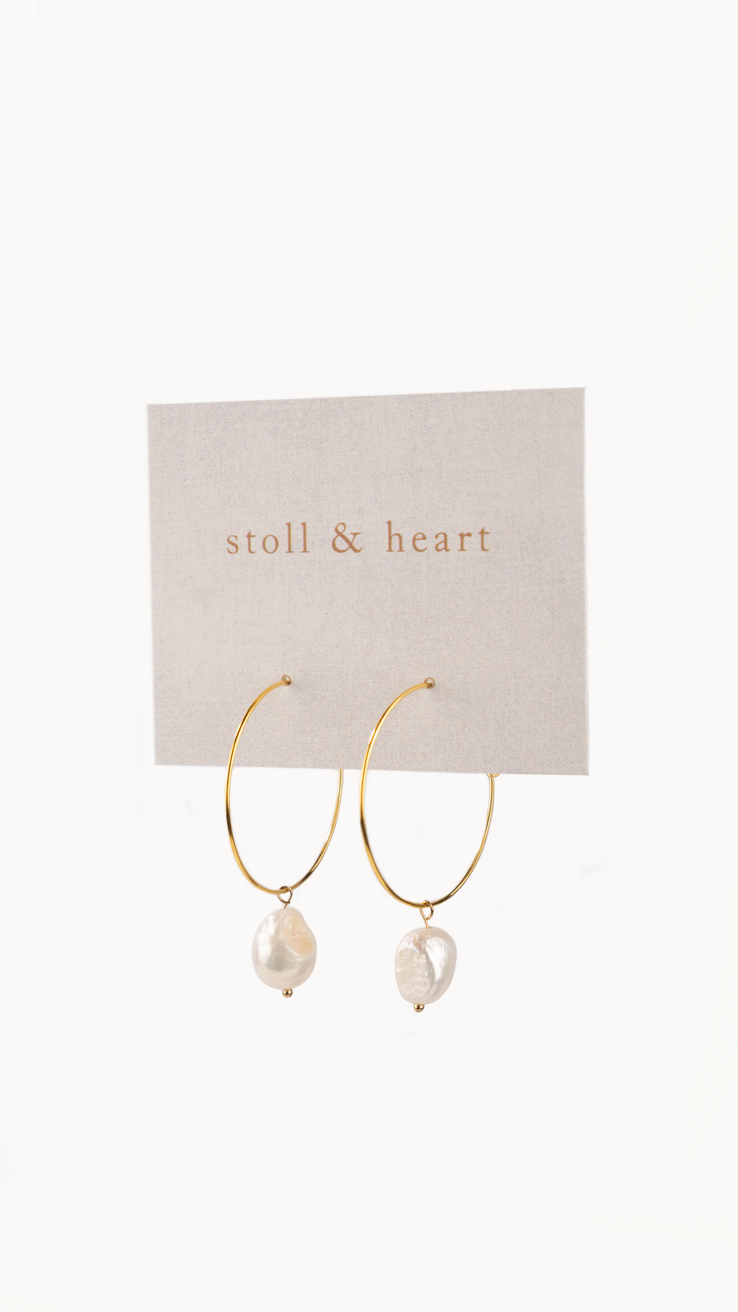 The Essential Pearl Hoops - Gold by Stoll & Heart