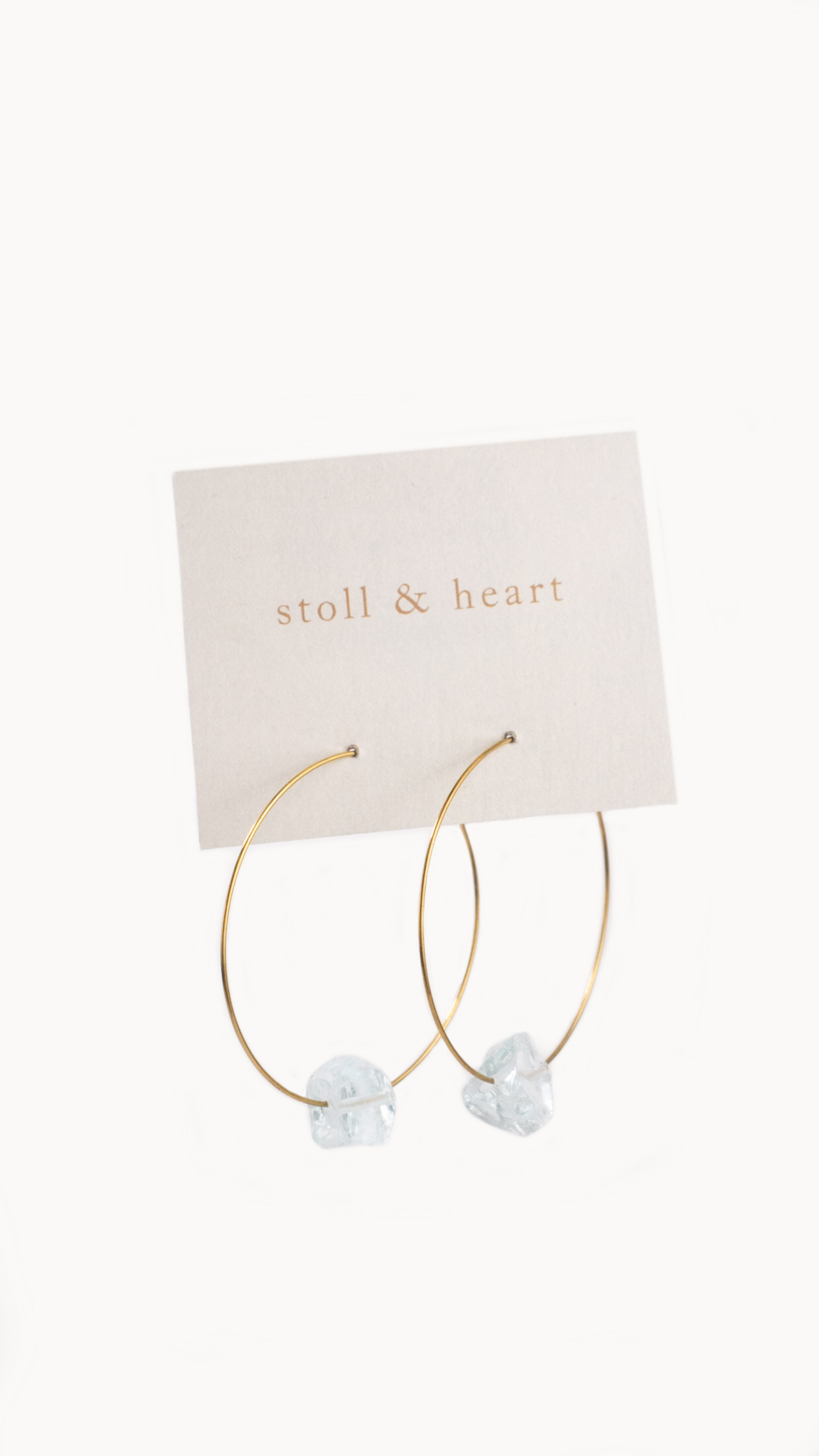 The Sea Glass Hoops- Brass by Stoll & Heart