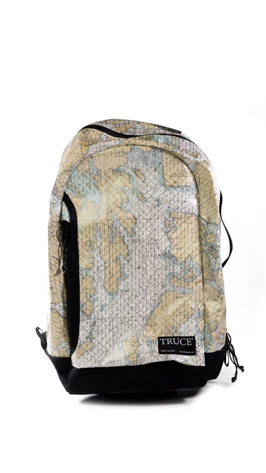 Daypack from Laminated Vintage Nautical Charts by Truce Designs