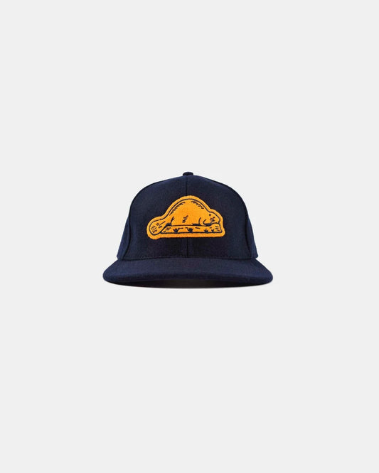 Wool Baseball Hat - Navy/Gold Beaver by Dehen 1920