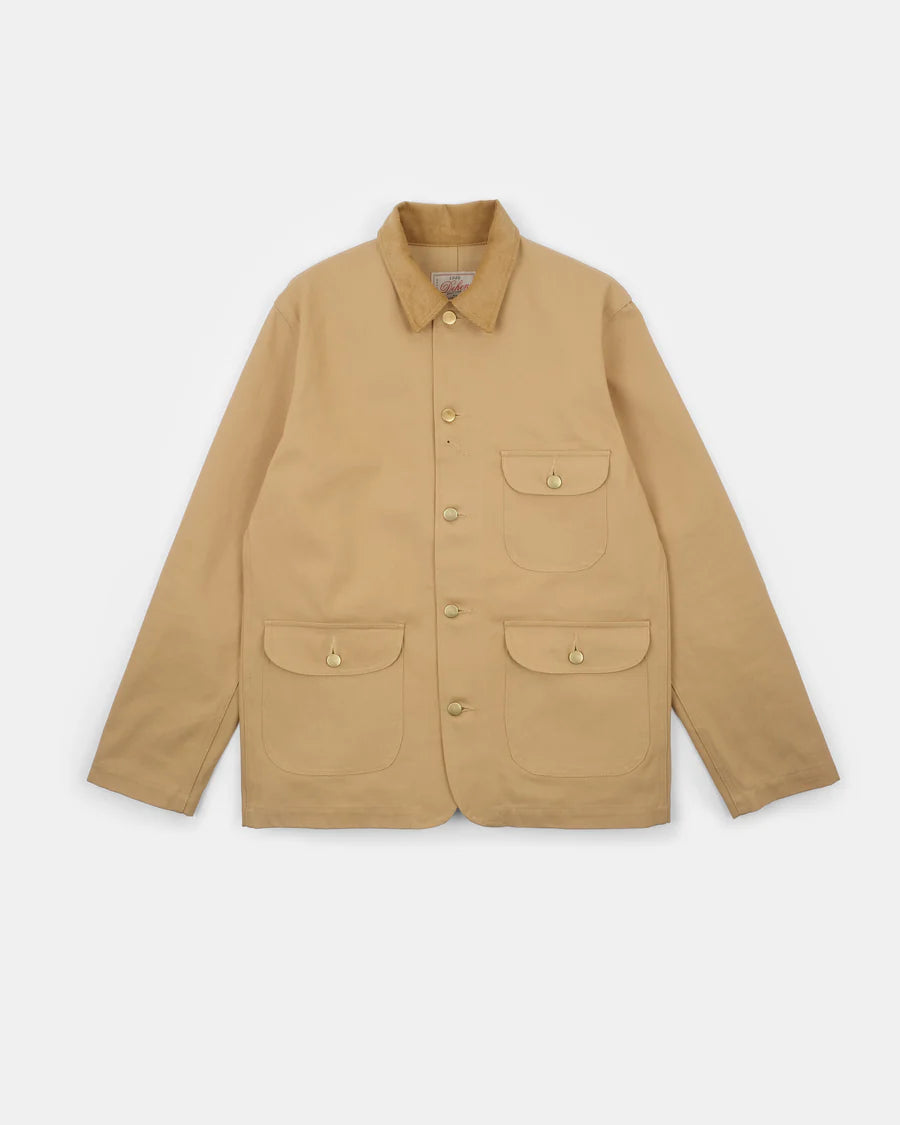 Chore Coat 2.0 Faded Tan Canvas/Fawn Corduroy by Dehen 1920