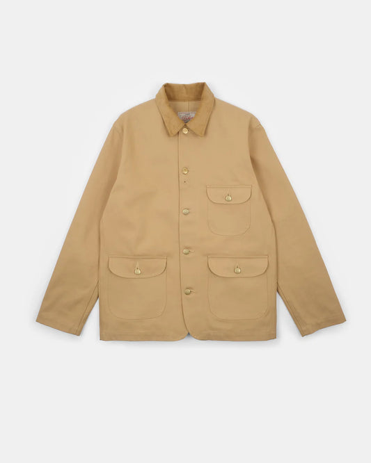 Chore Coat 2.0 Faded Tan Canvas/Fawn Corduroy by Dehen 1920