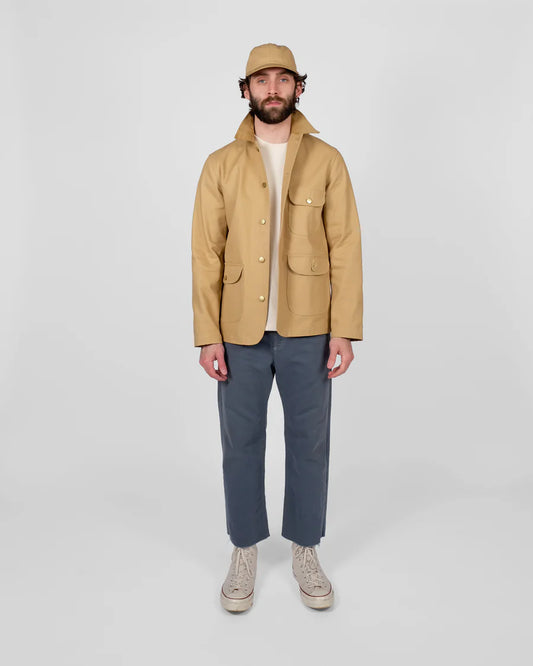 Chore Coat 2.0 Faded Tan Canvas/Fawn Corduroy by Dehen 1920